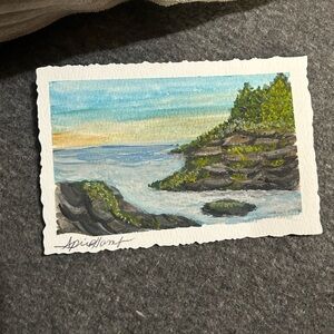 Hand-Painted Coastal Landscape Art